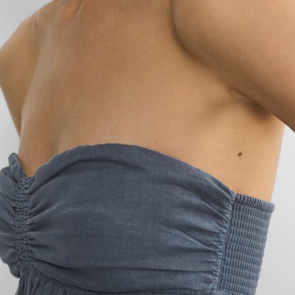 NWT Aritzia Little Moon Delos Linen Dress Vintage Navy - Picture 5 of 7